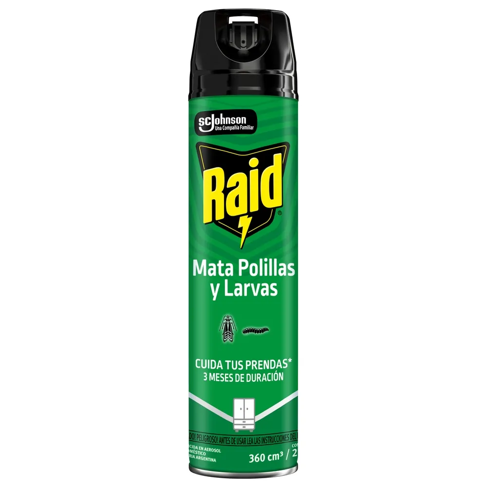 MATA POLILLAS Y LARVAS RAID X 360 VERDE