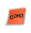 BANDERA LEYENDA CLORO 70 X 65 CMS APROX